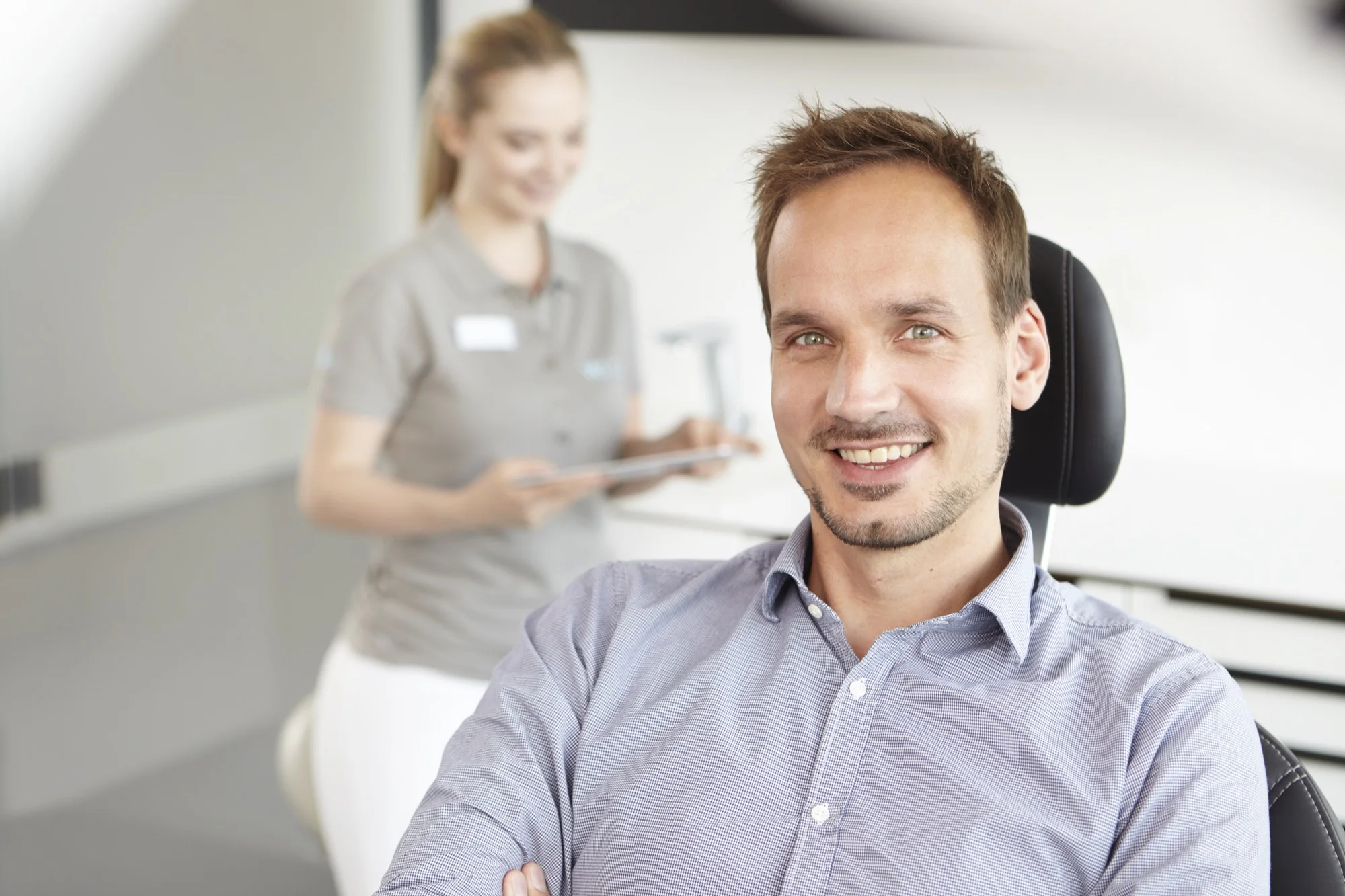 Patient bei WHITEBLICK in Beratung für die Siliciumdioxid-Therapie.